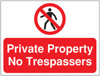 Construction Signs - Private Property No Trespassers SSW00688