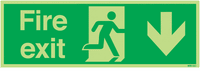 Glow In The Dark Fire Exit Signs (Down-Facing) SSW0503