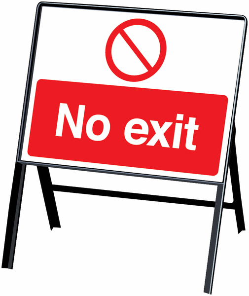 No exit Signs with stanchion SSW00706