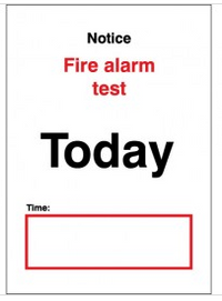 Fire Alarm Test Notice SSW0311