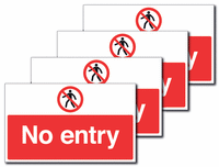4-Pack Floor vinyl-  no entry- Pedestrians Must Use This Route SSW00687