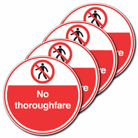 4-Pack Anti-Slip Floor Signs - No thoroughfare SSW00689