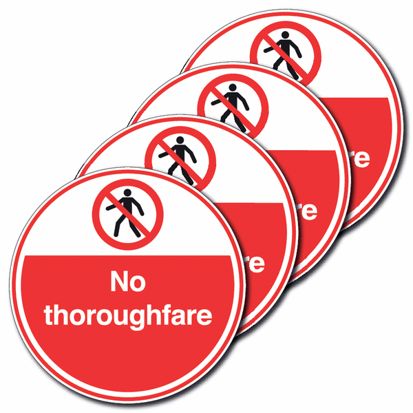 4-Pack Anti-Slip Floor Signs - No thoroughfare SSW00689