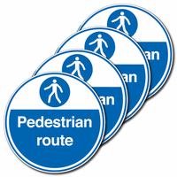 4-Pack Anti-Slip Floor Signs - pedestrian route SSW00690