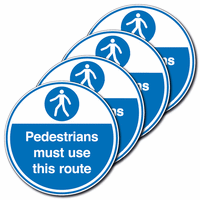 Anti-Slip Floor Signs - pedestrians must use this route  SSW00751 (4 pack)