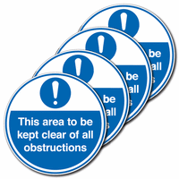 4-Pack Anti-Slip Floor Signs - This area to be kept clear  SSW00804