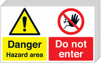 Danger hazard area/do not enter  - Multi Message Signs SSW0693