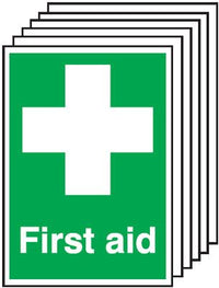 6-Pack First Aid Signs SSW00851
