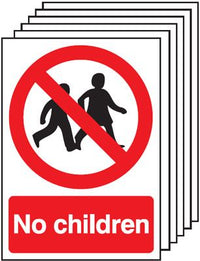 No children signs - 6 Pack SSW0590