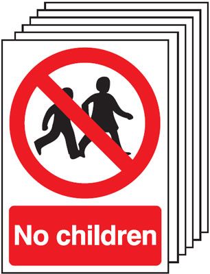 No children signs - 6 Pack SSW0590