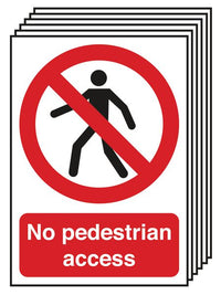 No Pedestrian Access Signs 6 pack SSW00747
