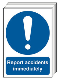6-Pack Report Accidents Immediately Signs SSW00958