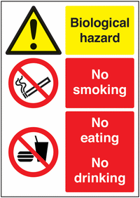 Biological Hazard/No Smoking... Multi-Message Sign SSW00624
