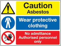 Caution Asbestos/Protective Clothing Signs SSW0765