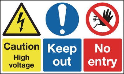 Caution High Voltage/Keep Out/No Entry Signs SSW0711