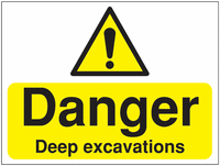Construction signs- Danger deep excavations sign SSW0717