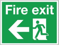 Construction Signs - Fire Exit Arrow Left SW00827