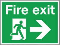 Construction Signs - Fire Exit Arrow Left SW00828