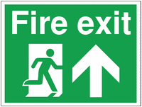 Construction Signs - Fire Exit Arrow up SW00829