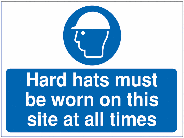 Construction Signs - Hard Hats Must Be Worn... SSW00942
