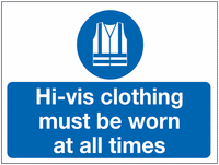 Construction Signs - Hi-Vis Clothing Must Be Worn At.... SSW00936