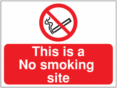 Construction Signs - This Is A No Smoking Site SSW00699