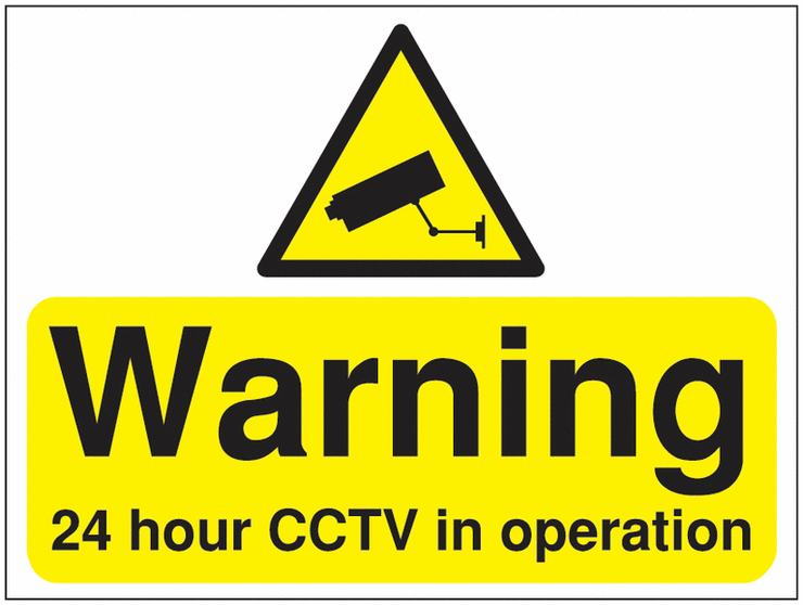 Construction Signs - Warning 24 Hour CCTV In Operation SSW000817