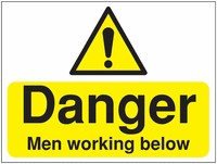 Constrution Signs - Danger Men Working Below SSW00895