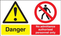Danger/No Admittance Multi-Message Signs SSW00762