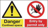 Danger Confined Space & Entry By Permit Only SSW0779