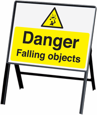 Danger Falling Objects Stanchion Sign SSW00887