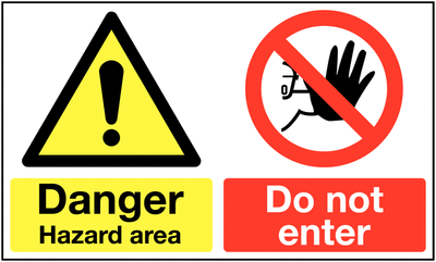 Danger hazard area/do not enter - Multi Message Signs SSW0695