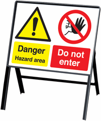 Danger Hazard Area/Do Not Enter Multi-Message Signs with stanchion SSW00701
