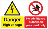 Danger High Voltage/No admittance Multi-Message Sign With Upgrades SSW0768