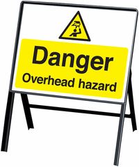 Danger Overhead Hazard Stanchion Signs SSW00889