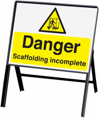 Danger Scaffolding Incomplete Stanchion Sign SSW00890