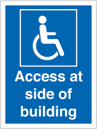 Disabled parking signs -Access at side of building SSW0728