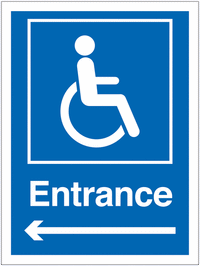 Disabled Parking Signs - Entrance Left Arrow SSW00676