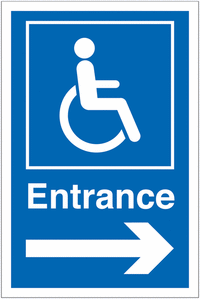 Disabled Parking Signs - Entrance Right Arrow SSW00672