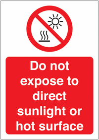 Do not expose to direct sunlight or hot surface SSW00602