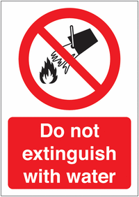 Do not extinguish with water sign SSW00603