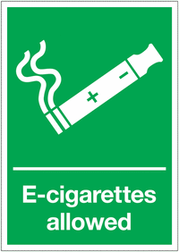 E-cigarettes allowed Sign SSW00682