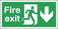 Fire Exit (Arrow Down) Signs SSW0330