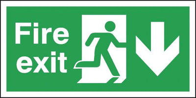 Fire Exit (Arrow Down) Signs SSW0330