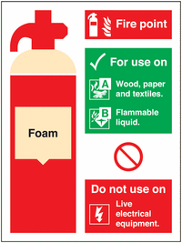 Foam Fire Extinguisher Fire Point Construction Signs SW00836