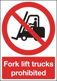 No fork lift trucks Allowed Sign SSW00670