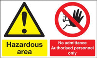 Danger hazard area/No admittance  - Multi Message Signs SSW00766