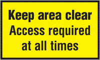Keep Area Clear Access Required Anti-Slip Floor Signs SSW00788