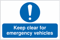 Keep Clear For Emergency Vehicles Signs SSW0736