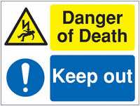 Multi-Message Site Signs - Danger of Death Keep Out SSW00910